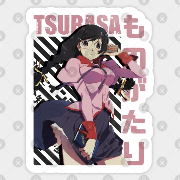 Monogatari - Tsubasa Hanekawa Sticker by Recup-Tout